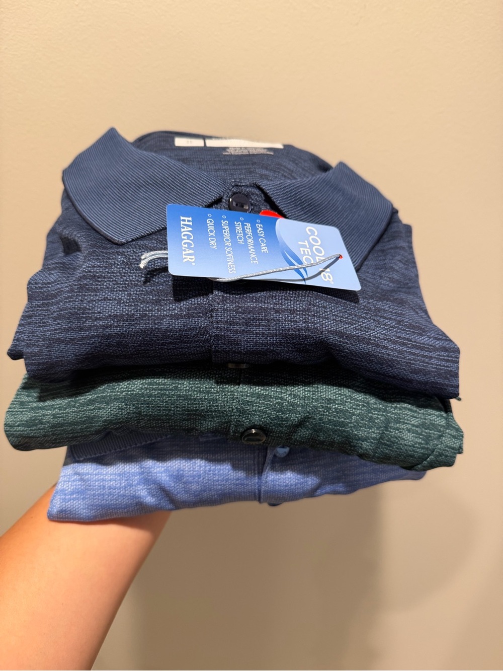 Pack of 3 Men’s Haggar Cool Tec Collared Shirts